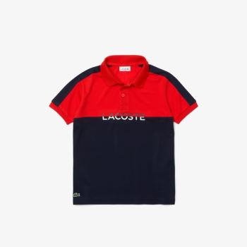 Lacoste Colorblock Breathable Piqué Polo Dětské - Polo Červené / Tmavě Blankyt Blankyt | CZ-dOMCea